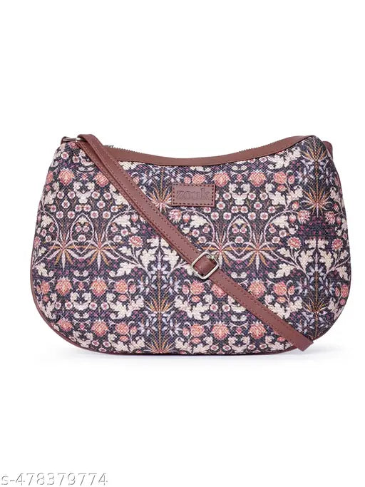 Zouk Kashmir Blooms Structured Shoulder Bag