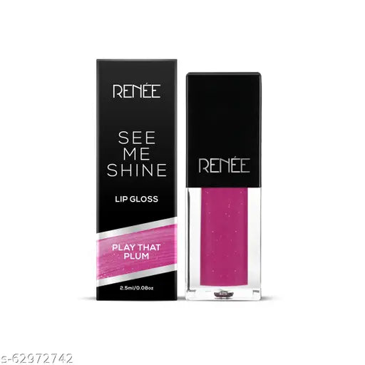 RENEE See Me Shine Lip Gloss - Play That Plum 2.5ml|Non Sticky & Non Drying Formula| Long Lasting Moisturizing Effect| Compact and Easy to Carry