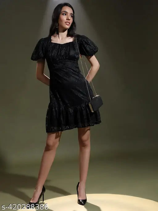 Ketch Women Black Solid Waist Dress