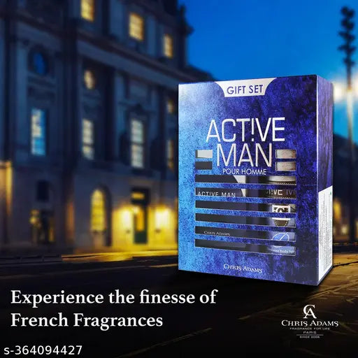 Chris Adams Gift Set - Active Man | EDP, 100ml + Deodorant Body Spray, 200ml