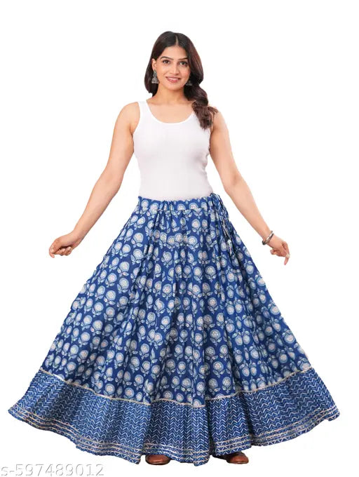 Maquien Women's Printed Flared Skirt