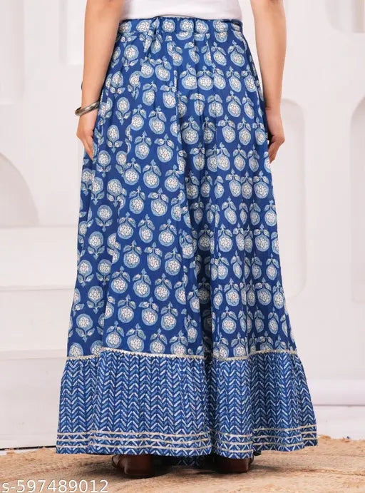 Maquien Women's Printed Flared Skirt