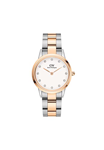 Daniel Wellington Analog Women's Watch (White Dial Rose Gold/Silver Colored Strap)