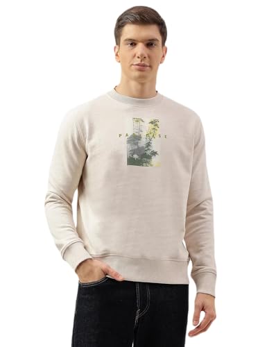 Marks & Spencer Pure Cotton Printed Sweatshirt T289875KLIGHT Beige (M)