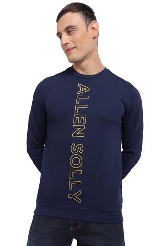 Allen Solly Men Navy Crew Neck Full Sleeves Casual Sweatshirt