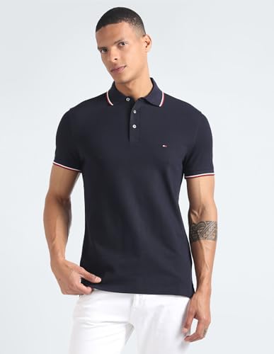 Tommy Hilfiger Men's Slim Fit T-Shirt (S24HMKT450_Blue XL)