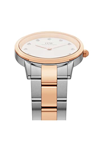 Daniel Wellington Analog Women's Watch (White Dial Rose Gold/Silver Colored Strap)