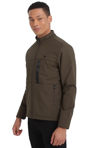 Allen Solly Men's A-Line Coat (ASJKHJBOFF02520_Brown