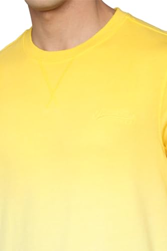 Allen Solly Men's Polycotton Crew Neck Sweatshirt (ALSTWRGFQ74136_Yellow