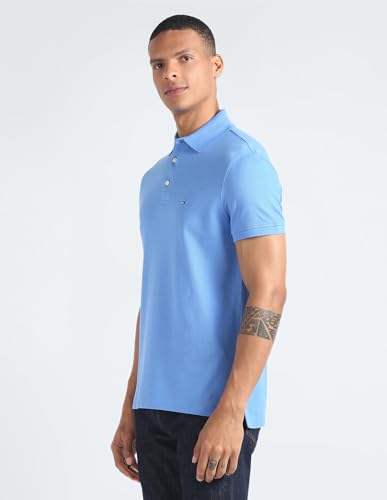 Tommy Hilfiger Men's Slim Fit T-Shirt (S24HMKT616_Blue S)