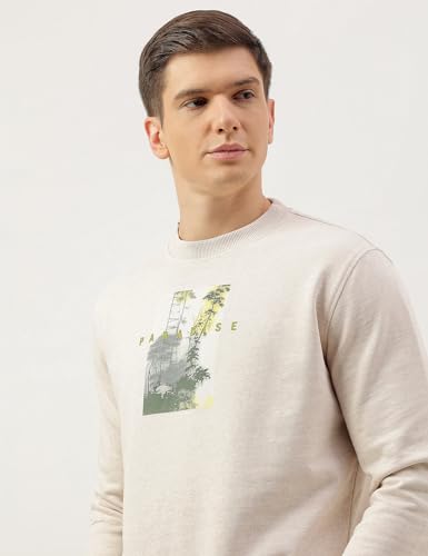 Marks & Spencer Pure Cotton Printed Sweatshirt T289875KLIGHT Beige (M)