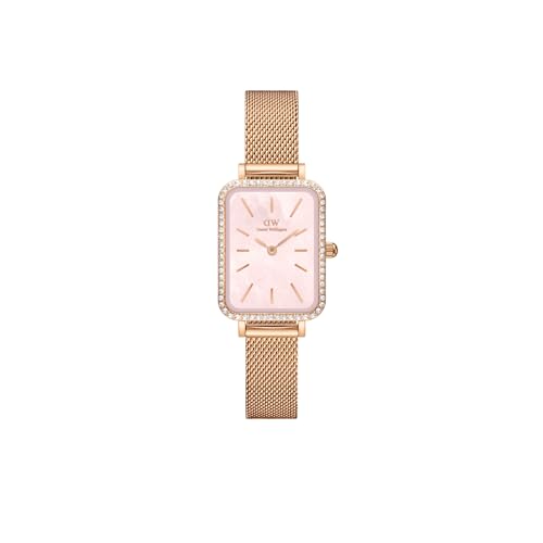 Daniel Wellington Women Analogue Mother of Pearl Pink Square Dial Watch- DW00100669K