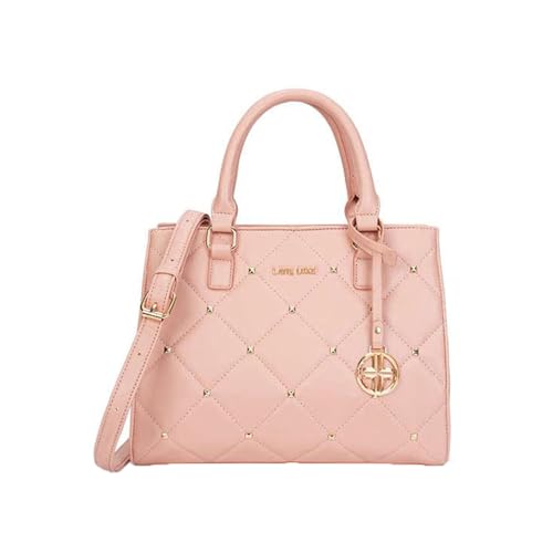 Lavie Stud Shelly Synthetic leather Zipper Closure Women's Satchel Handbag (PINK, MEDIUM)