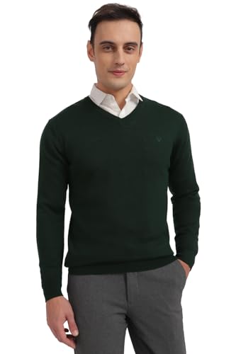 Allen Solly Men's Acrylic Blend Classic Pullover Sweater (ASSWSYRGF526665_Green