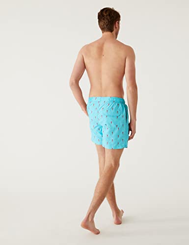Marks & Spencer Quick Dry Embroidered Swim Shorts BRIGHT Blue