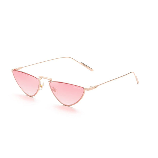grey jack Cateye Triangle Sunglasses,Fashion UV400 Protection Metal Frame Eyewear for Women Gold Frame Double Pink Lens