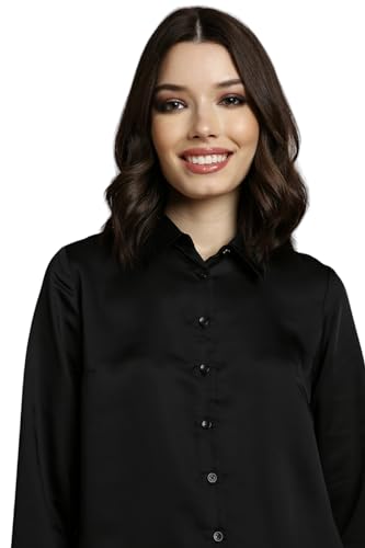 Allen Solly Women's Regular Fit Shirt (Black)