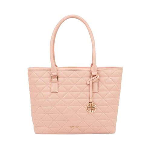 Lavie Dia Sherry Synthetic leather Zipper Closure Women's Tote Handbag (PINK, LARGE)