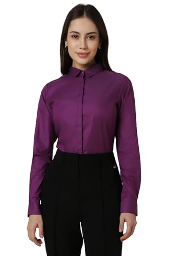 Allen Solly Women's Regular Fit Shirt (Purple)