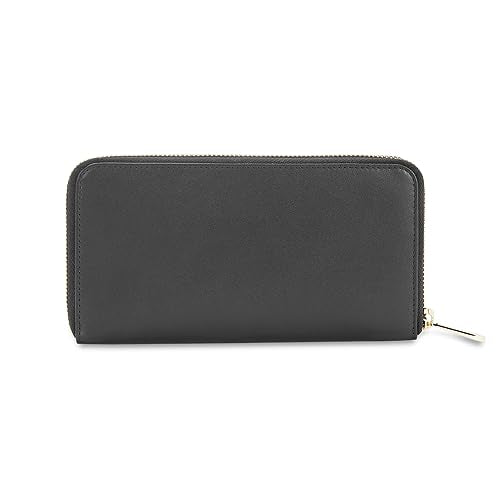 Tommy Hilfiger Greta Leather Zip Around Wallet Handbag For Women - Black, 12 Card Slots