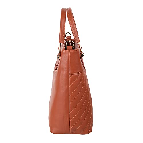 Mochi Womens Synthetic Tan Satchel Bags (One Size)