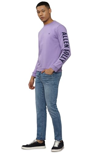 Allen Solly Men's Cotton Crew Neck Sweatshirt (ASSTCRGFT92103_Purple_XL)