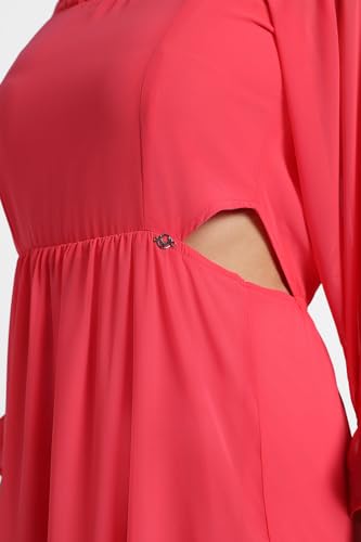 Allen Solly Women's Polyester Modern Ankle Length Dress (Pink)