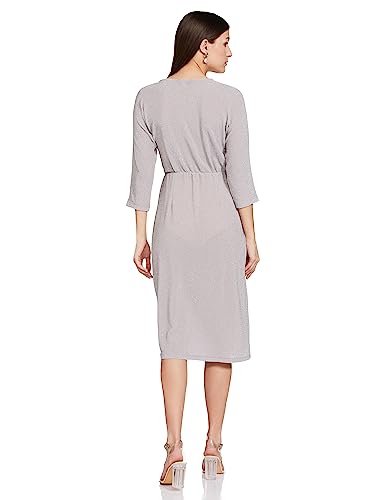 Max Women's Polyester Blend Wrap Below The Knee Dress (Lilac)