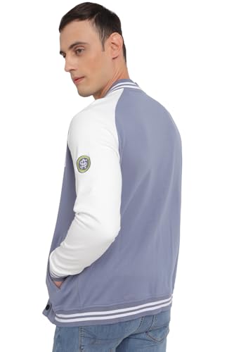 Allen Solly Men Blue Stylized Neck Full Sleeves Casual Sweatshirt