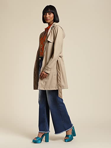 Label RITU KUMAR Women's Solid Coats COTDPU02N30097603-BEIGE-XL