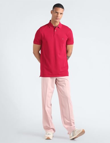 Tommy Hilfiger Men's Regular Fit T-Shirt (S24HMKT221_Red L)