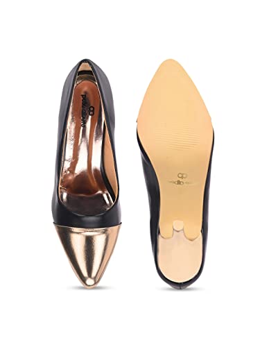 pelle albero Gold-Toned Block Pumps with Laser Cuts PA-NN-005_Gold