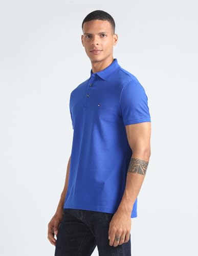 Tommy Hilfiger Men's Slim Fit T-Shirt (S24HMKT236_Blue S)