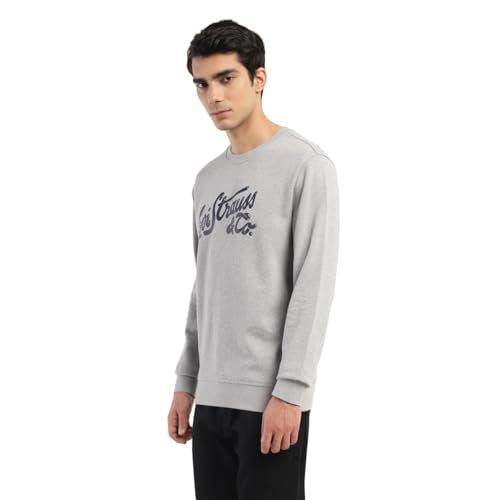 Levi's Men's Brand Logo Grey Crew Neck Sweatshirt