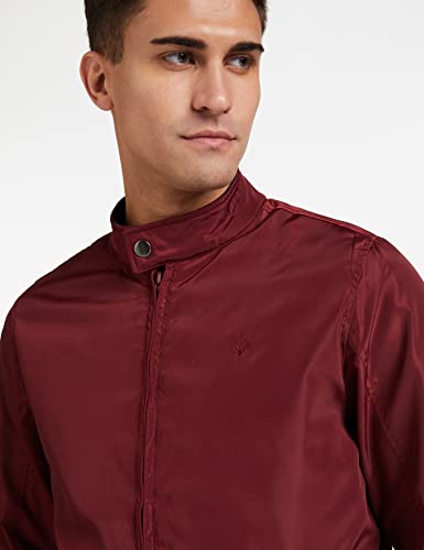 Allen Solly Men's Polyester A-Line Coat (ASJKOBOPW74925_Maroon_Small)