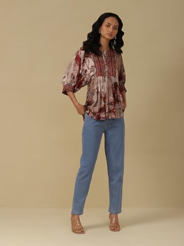 Aarke Ritu Kumar Wine Printed Top