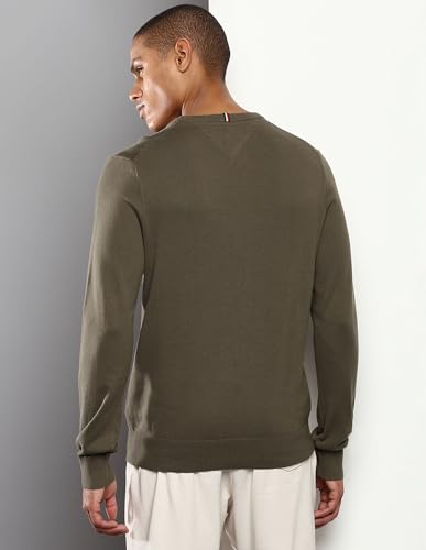 Tommy Hilfiger Men's Cotton Casual Sweater (F22HMSW006 Green