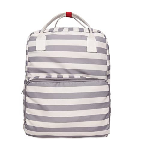 ASTRID Striped Backpack For Girls Medium Size With Zipper Closure