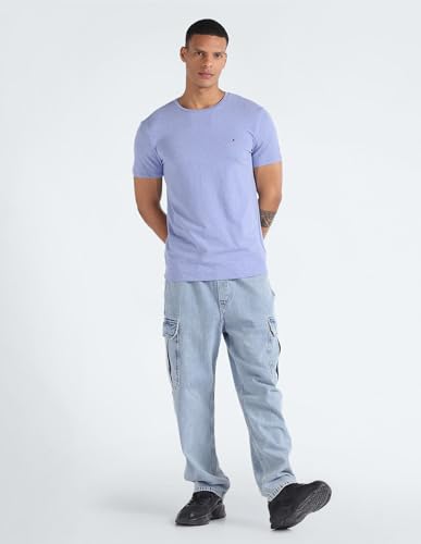 Tommy Hilfiger Men's Slim Fit T-Shirt (S24HMKT679_Blue L)