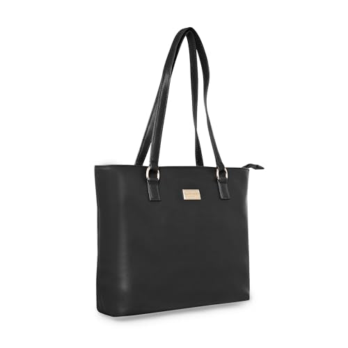 Pierre Cardin PU Top Handle Tote Bag For Women | Handbag For Ladies With Spacious Compartment & Zipper | Casual Handbag For Girls, Black