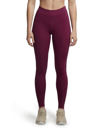 Jockey MW20 Women's Microfiber Elastane Stretch Performance Leggings with Broad Waistband and Stay Dry Technology_Grape Wine