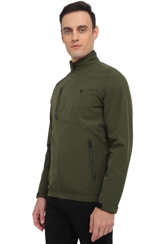 Allen Solly Men's A-Line Coat (ASJKLJBOFF16642_Olive