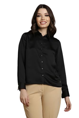 Allen Solly Women's Regular Fit Shirt (Black)