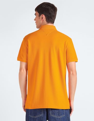 Tommy Hilfiger Men's Classic Fit T-Shirt (S24HMKT161_Orange XL)