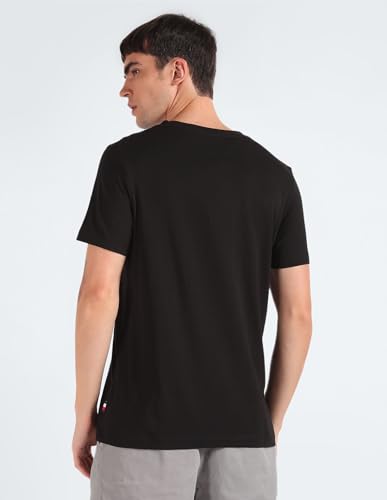 Tommy Hilfiger Men's Slim Fit T-Shirt (S24HMKT265_Black XL)