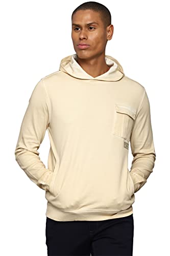 Allen Solly Solid Cotton Regular Fit Mens Sweatshirt (Beige,Large)