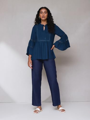 Aarke Ritu Kumar Teal Solid Top