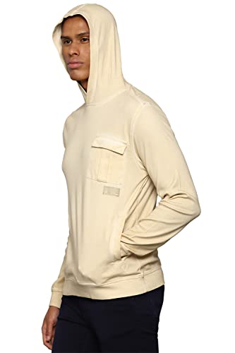 Allen Solly Solid Cotton Regular Fit Mens Sweatshirt (Beige,Large)