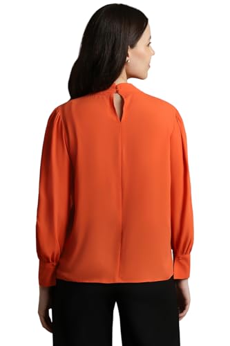 Allen Solly Women's Regular Fit T-Shirt (Orange)