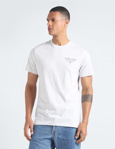 Tommy Hilfiger Men's Slim Fit T-Shirt (S24JMKT061_Grey XL)